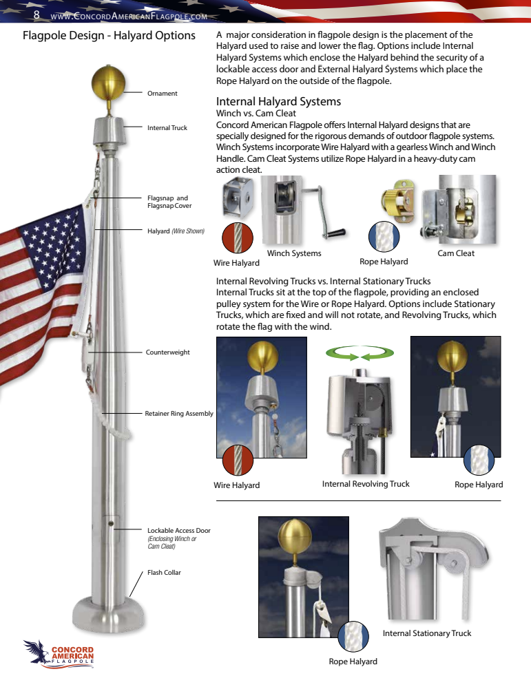 Concord Flagpoles Dewgro American