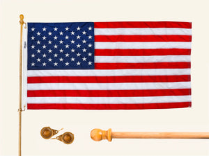 Pre-Assembled 3' x 5' American Flag Set (Excluding Bracket)