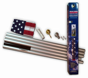 U.S. Flag 20' Aluminum In-Ground Flagpole Kit with 3'x5' U.S. Flag