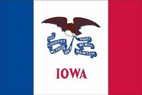 8X12FT Perma-Nyl IOWA ROPED FLAG