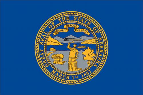 8X12FT Perma-Nyl NEBRASKA ROPED FLAG