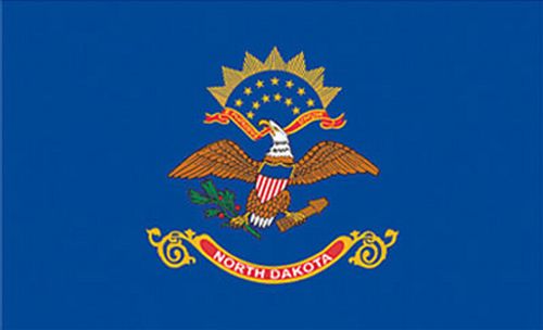 8X12FT Perma-Nyl NORTH DAKOTA ROPED FLAG