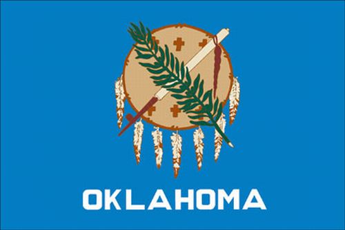 8X12FT Perma-Nyl OKLAHOMA ROPED FLAG