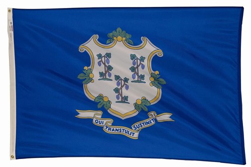 2X3FT  Perma-Nyl  CONNECTICUT DYED FLAG