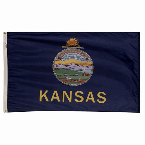2X3FT Perma-Nyl KANSAS DYED FLAG