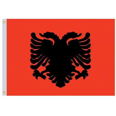 Valprin 4 x 6 Inch Albania Stick Flag (minimum order 12)