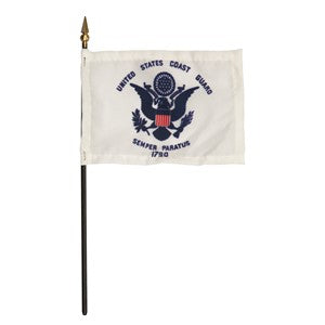 Valprin 4 x 6 Inch Coast Guard Stick Flag (minimum order 12)