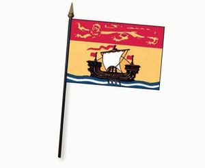 Valprin 4 x 6 Inch New Brunswick Canada Stick Flag (minimum order 12)