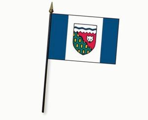 Valprin 4 x 6 Inch Northwest Territories Canada Stick Flag (minimum order 12)