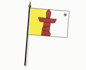 Valprin 4 x 6 Inch Nunavut Canada Stick Flag (minimum order 12)